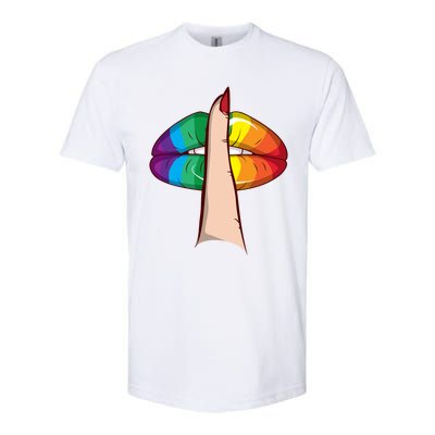 Cute Glam Rainbow Lips Lgbtq Day Of Silence Gift Softstyle CVC T-Shirt