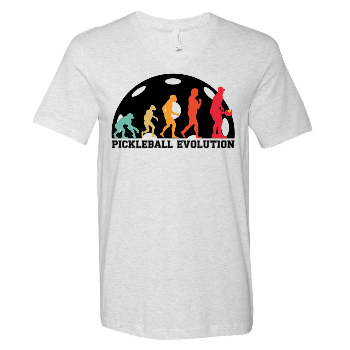 Cute Gift Retro Pickleball Players Pickleball Evolution Pickle Ball  V-Neck T-Shirt