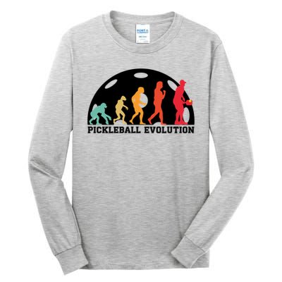 Cute Gift Retro Pickleball Players Pickleball Evolution Pickle Ball  Tall Long Sleeve T-Shirt
