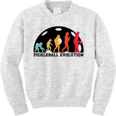 Cute Gift Retro Pickleball Players Pickleball Evolution Pickle Ball  Kids Sweatshirt