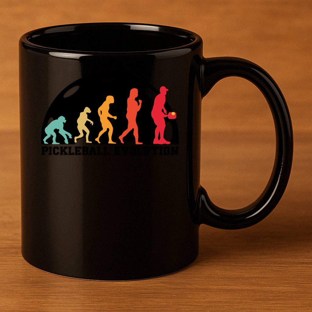 Cute Gift Retro Pickleball Players Pickleball Evolution Pickle Ball  11oz C Handle Ceramic Mug