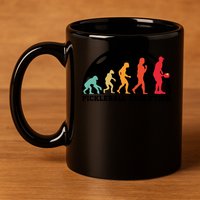 Cute Gift Retro Pickleball Players Pickleball Evolution Pickle Ball  11oz C Handle Ceramic Mug