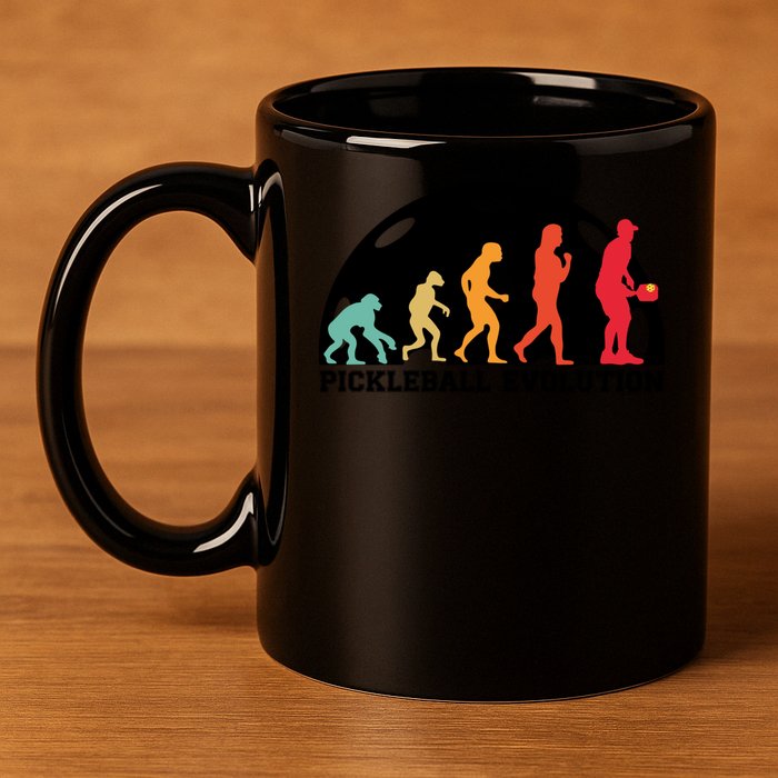 Cute Gift Retro Pickleball Players Pickleball Evolution Pickle Ball  11oz C Handle Ceramic Mug