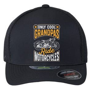 Cool Grandpas Ride Motorcycles Grandpa Biker Funny Gift Flexfit Unipanel Trucker Cap