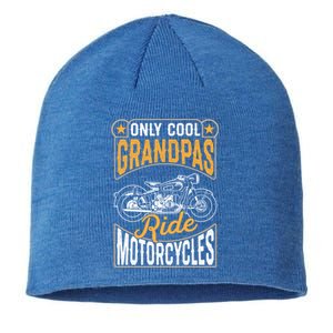 Cool Grandpas Ride Motorcycles Grandpa Biker Funny Gift Sustainable Beanie