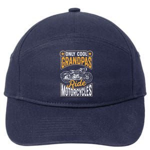 Cool Grandpas Ride Motorcycles Grandpa Biker Funny Gift 7-Panel Snapback Hat