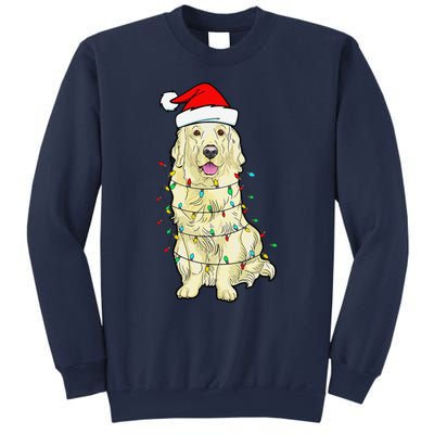 Cream Golden Retriever Dog Merry Xmas Christmas Lights Sweatshirt