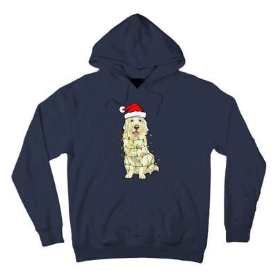 Cream Golden Retriever Dog Merry Xmas Christmas Lights Tall Hoodie