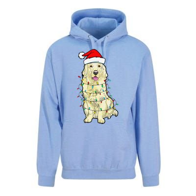 Cream Golden Retriever Dog Merry Xmas Christmas Lights Unisex Surf Hoodie