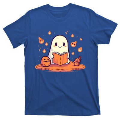 Cute Ghost Reading Books Gift T-Shirt