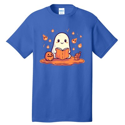 Cute Ghost Reading Books Gift Tall T-Shirt