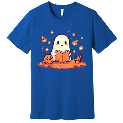 Cute Ghost Reading Books Gift Premium T-Shirt