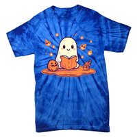 Cute Ghost Reading Books Gift Tie-Dye T-Shirt