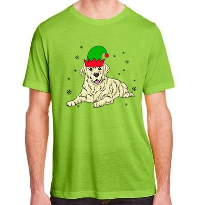 Cream Golden Retriever Elf Dog Merry Xmas Christmas Adult ChromaSoft Performance T-Shirt