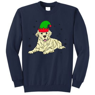 Cream Golden Retriever Elf Dog Merry Xmas Christmas Tall Sweatshirt