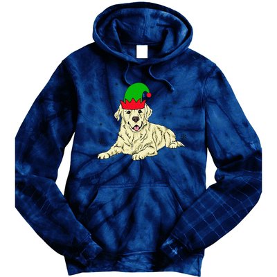 Cream Golden Retriever Elf Dog Merry Xmas Christmas Tie Dye Hoodie