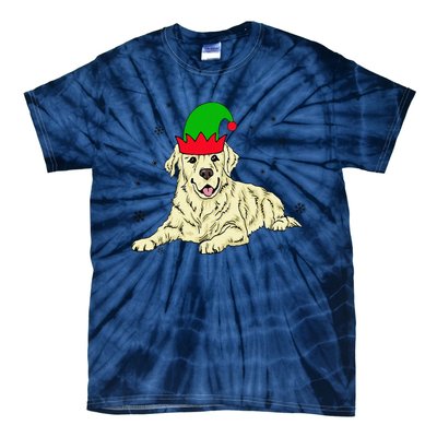 Cream Golden Retriever Elf Dog Merry Xmas Christmas Tie-Dye T-Shirt