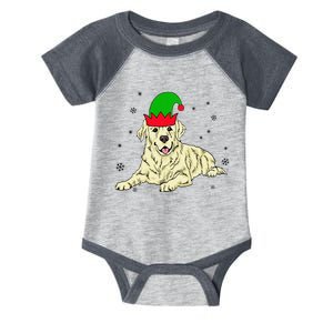 Cream Golden Retriever Elf Dog Merry Xmas Christmas Infant Baby Jersey Bodysuit