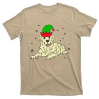 Cream Golden Retriever Elf Dog Merry Xmas Christmas T-Shirt