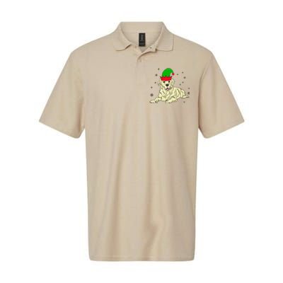 Cream Golden Retriever Elf Dog Merry Xmas Christmas Softstyle Adult Sport Polo