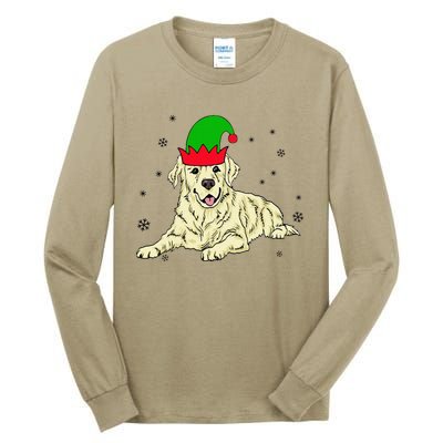 Cream Golden Retriever Elf Dog Merry Xmas Christmas Tall Long Sleeve T-Shirt