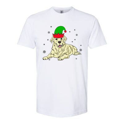 Cream Golden Retriever Elf Dog Merry Xmas Christmas Softstyle CVC T-Shirt