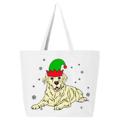 Cream Golden Retriever Elf Dog Merry Xmas Christmas 25L Jumbo Tote