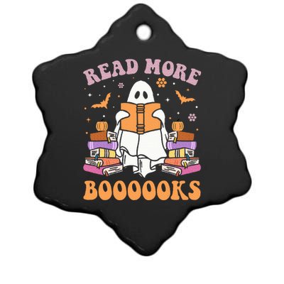 Cute Ghost Read More Books Funny Halloween Teacher Ceramic Star Ornament