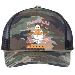 Cute Ghost Read More Books Funny Halloween Teacher Retro Rope Trucker Hat Cap