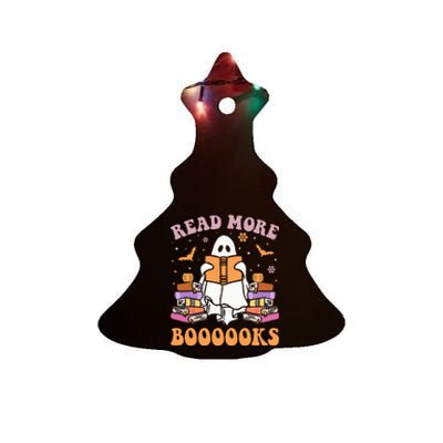 Cute Ghost Read More Books Funny Halloween Teacher Ceramic Tree Ornament