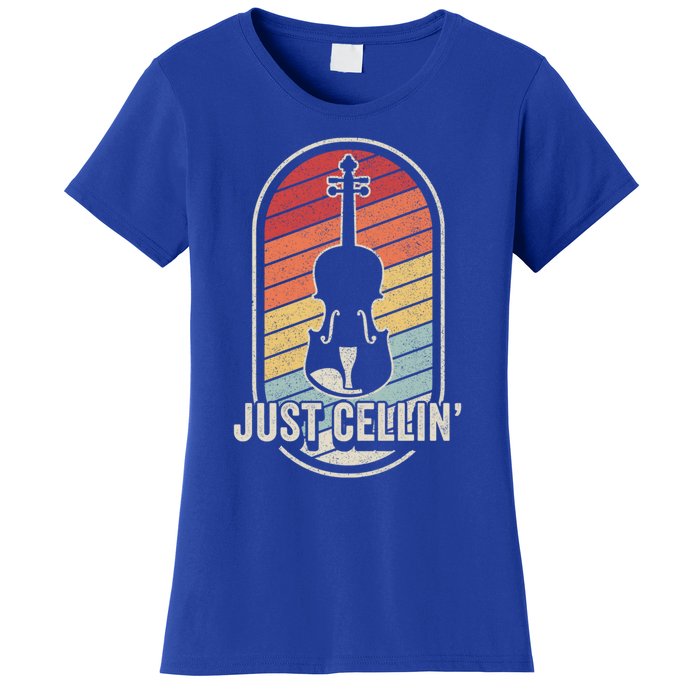 Cello Gift Retro Vintage Just Cellin Cello Lover Gift Women's T-Shirt