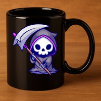 Cute Grim Reaper 11oz C Handle Ceramic Mug
