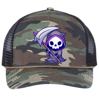 Cute Grim Reaper Retro Rope Trucker Hat Cap