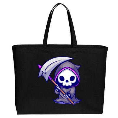 Cute Grim Reaper Cotton Canvas Jumbo Tote