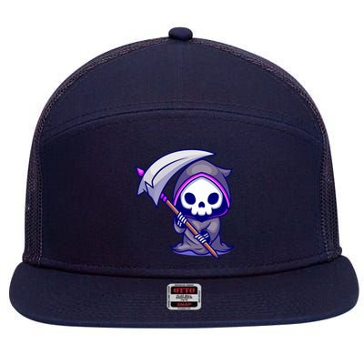 Cute Grim Reaper 7 Panel Mesh Trucker Snapback Hat