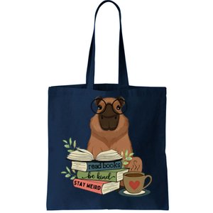 Capybara Glasses Reading Books Capybara Nerd Bookworm Tote Bag