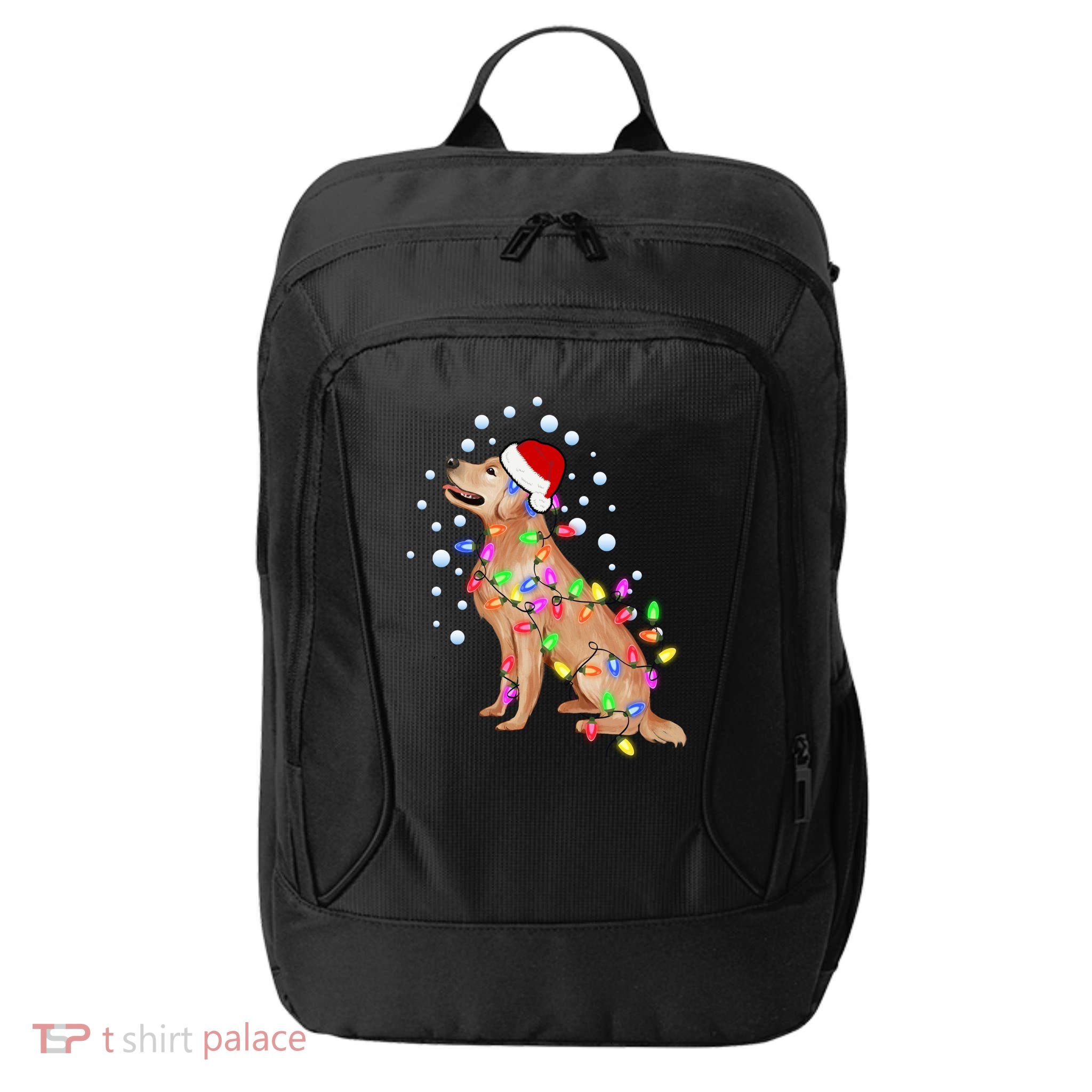 Cute Golden Retriever Christmas Light Santa Dog Puppy Lover Cute Gift City Backpack