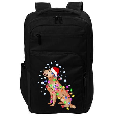 Cute Golden Retriever Christmas Light Santa Dog Puppy Lover Cute Gift Impact Tech Backpack