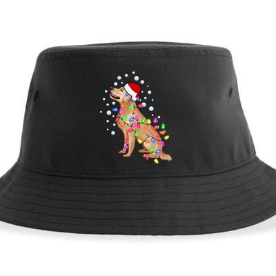 Cute Golden Retriever Christmas Light Santa Dog Puppy Lover Cute Gift Sustainable Bucket Hat