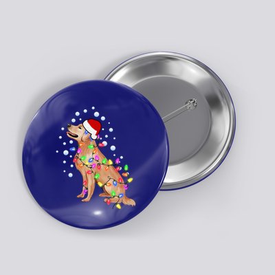 Cute Golden Retriever Christmas Light Santa Dog Puppy Lover Cute Gift Button