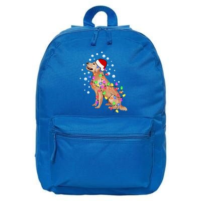 Cute Golden Retriever Christmas Light Santa Dog Puppy Lover Cute Gift 16 in Basic Backpack