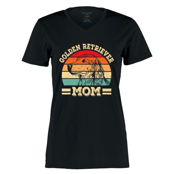 Cute Golden Retriever Mom Design Funny Dog Lover Retro Women's Momentum V-Neck T-Shirt