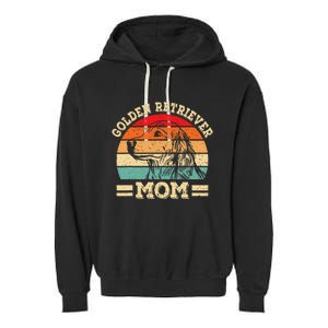 Cute Golden Retriever Mom Design Funny Dog Lover Retro Garment-Dyed Fleece Hoodie