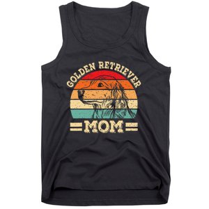 Cute Golden Retriever Mom Design Funny Dog Lover Retro Tank Top