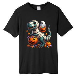 Cut Ghost Riding Mummy Dinosaur T Rex Halloween Fun Gift Tall Fusion ChromaSoft Performance T-Shirt