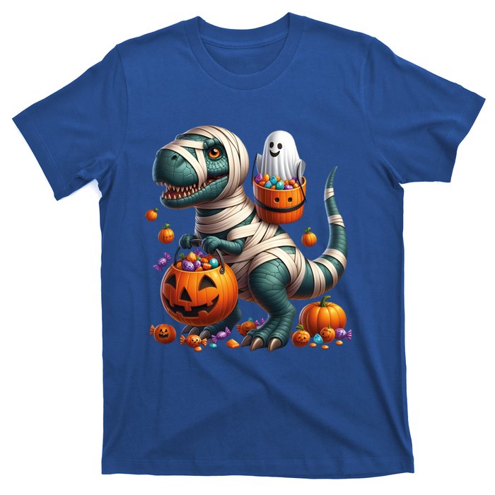 Cut Ghost Riding Mummy Dinosaur T Rex Halloween Fun Gift T-Shirt