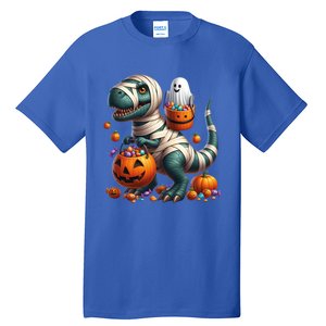 Cut Ghost Riding Mummy Dinosaur T Rex Halloween Fun Gift Tall T-Shirt