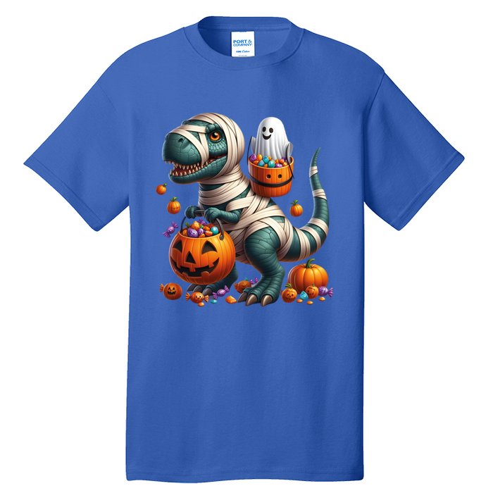 Cut Ghost Riding Mummy Dinosaur T Rex Halloween Fun Gift Tall T-Shirt