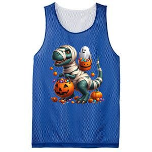 Cut Ghost Riding Mummy Dinosaur T Rex Halloween Fun Gift Mesh Reversible Basketball Jersey Tank