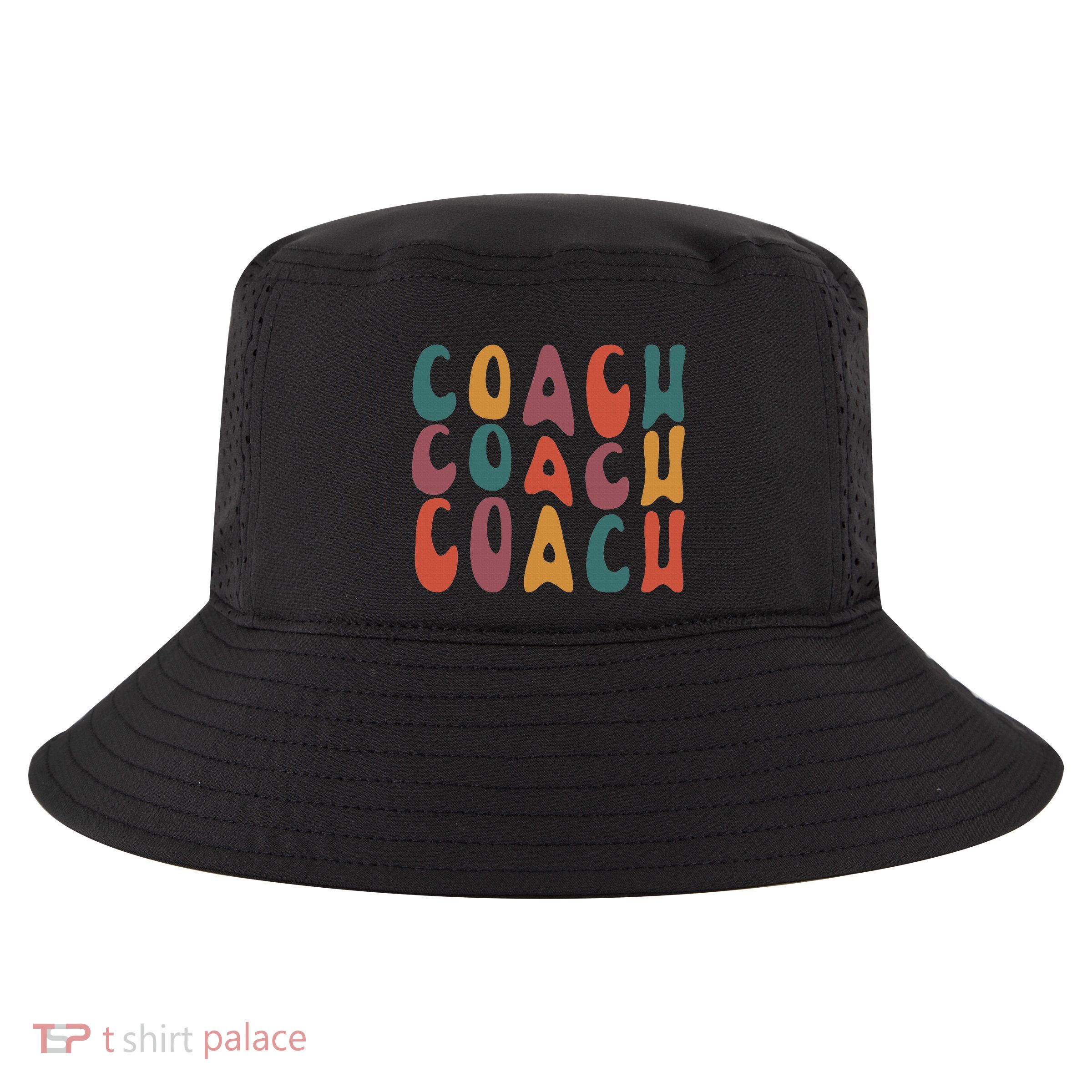 Coach Groovy Retro Colorful Design Coaching Cool Comfort Performance Bucket Hat